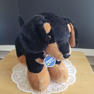 Build a Bear Promise Pets Rotteiler Plush Puppy Black and Tan